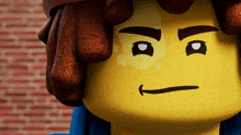 a close up of the face of a lego character