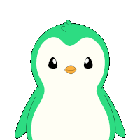 a green and white penguin giving a thumbs up sign