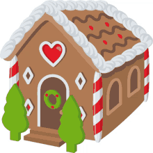 gingerbread house winter joy joypixels house cookie