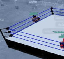 a wrestling ring with the word gahh on the bottom right