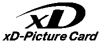 a black and white logo for xd picture card on a white background