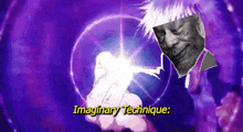 a picture of a man with a purple background and the words imaginary technique