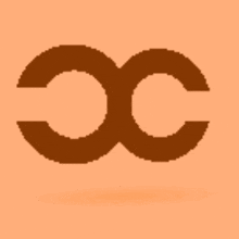 a brown x on a orange background