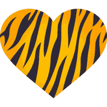 tiger print heart heart joypixels animal print tiger print