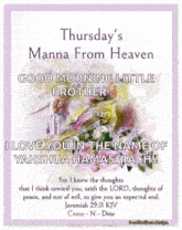 a postcard that says thursday 's manna from heaven