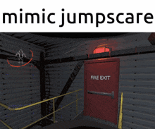 a computer generated image of a fire exit