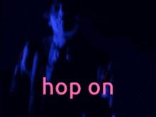 a pixelated image of a person with the word hop on written below them