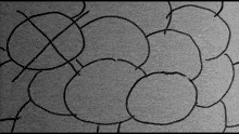 a black and white drawing of a bunch of circles on a gray surface .