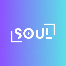 a blue and purple background with the word soul in white letters
