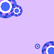 arabic writing on a purple background with blue circles around it
