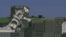 a cartoon drawing of a robotic monster with a red circle on its head that says ' pgc '