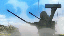 an animated image of a giant robot with the words tv ep02 at the bottom