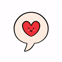 cute heart love speech bubble smile