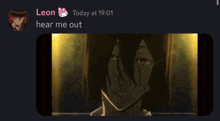 a screenshot of a conversation between leon and someone else