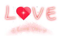 the word love is written with a red heart in the center