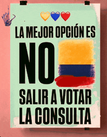 a poster that says la mejor opcion es no