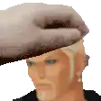 a pixel art of a man wearing a hat and earrings .