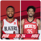 Portland Trail Blazers (28) Vs. Houston Rockets (24) First-second Period Break GIF - Nba Basketball Nba 2021 GIFs