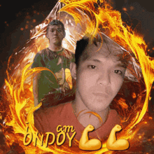 a picture of a man with the name londoy written on it