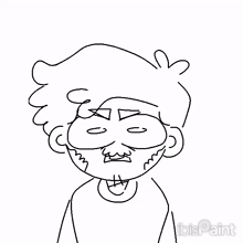 a black and white drawing of a man screaming with his mouth open