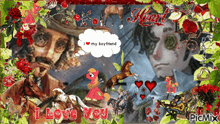 a picture of a man and a pony with the words i love you on the bottom
