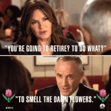 Youre Going To Retire To Do What To Smell The Damn Flowers Retirement GIF - Youre Going To Retire To Do What To Smell The Damn Flowers Retirement Celebrating GIFs