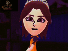 a cartoon girl with a crown on her head is standing in front of a purple background that says " ritocan "