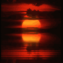 sunset ocean reflection water