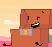 a cartoon drawing of a box with a keyhole on it