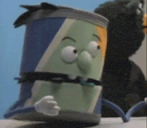 a cartoon character is standing next to another cartoon character