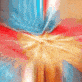 a blurry picture of a red white and blue circle