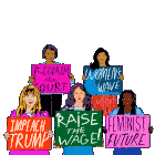 5years Of Womens March Reclaim The Court Sticker - 5years Of Womens March Reclaim The Court Womens Wave Stickers