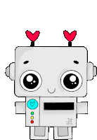 Robots Love Sticker - Robots Love Te Stickers