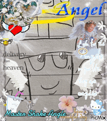 a drawing of an angel with the words angel delivery from heaven written on it