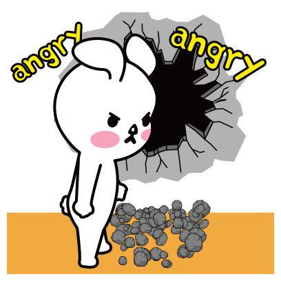 White Angry Sticker - White Angry Rabbit Stickers