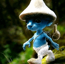 Cat Smurf Mushroom Smurf Cat GIF - Cat Smurf Mushroom Smurf Cat Mushroom Blue Cat GIFs