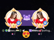 sonali and mitthu are playing a video game together and they have hearts in their eyes