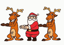 christmas holiday santa claus reindeers