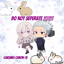 a pixel art drawing of a boy and a girl with the words do not seperate