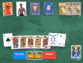 a playing card game is being played with a joker card