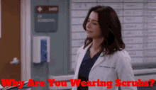 Greys Anatomy Amelia Shepherd GIF - Greys Anatomy Amelia Shepherd Why Are You Wearing Scrubs GIFs