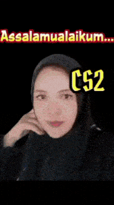 a picture of a woman with the words assalamualaikum c52