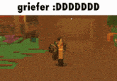 a screenshot of a video game with the words griefer : dddddd