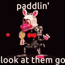 mangle from five nights at freddy 's is looking at himself in a mirror