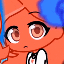 a close up of a cartoon character 's face