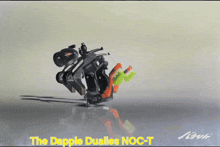 a drawing of a bow and arrow with the words the dapple dualies noc-t on the bottom