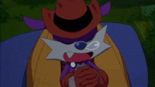 a cartoon character wearing a cowboy hat and tie
