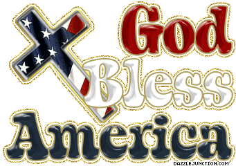 God Bless America Cross Sticker - God Bless America Cross Usa Stickers