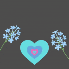a gray background with flowers and a heart that says ' sb ' on it