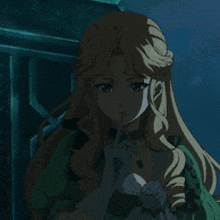a blonde anime girl with a mask on her face is smoking a cigarette